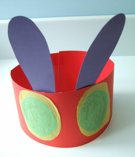 The Very Hungry Caterpillar headband Caterpillar Craft Preschool, Caterpillar Preschool, Caterpillar Hats, Adorable Crafts, Eric Carle Activities, Caterpillar Art, The Very Hungry Caterpillar Activities, Hungry Caterpillar Craft, Hungry Caterpillar Activities