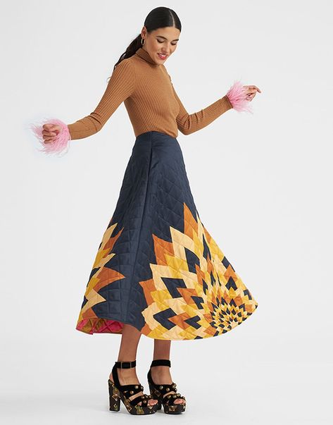 La DoubleJ Suki Skirt Egyptian Sun, Big Skirts, Patchwork Fashion, Gold For Women, Bohemian Skirt, Wool Pencil Skirt, Boho Skirts, Wow Factor, Silk Twill