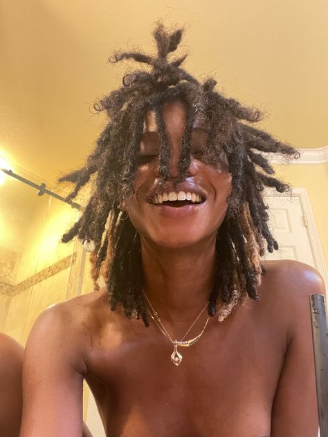 Type 3 Hair Locs, Afro Pick In Hair, Female With Dreads, Females With Dreads, Thick Freeform Locs, Layered Locs Long, Fluffy Dreads Black Women, Dreads On Girls, Dreads Medium Length