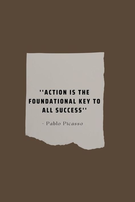 Action is the foundational key to all success Picasso Quotes, Concept Paper, Pablo Picasso Quotes, Picasso Quote, The Key To Success, Key To Success, Pablo Picasso, Success Quotes, Quote Of The Day