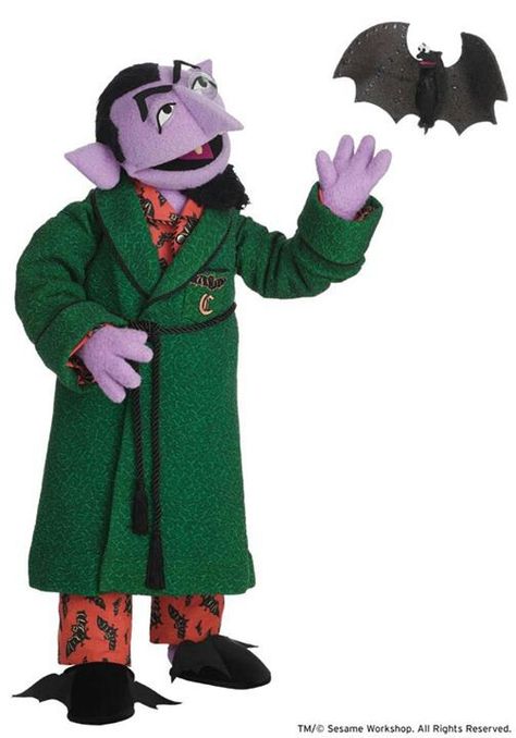 The Count in his jammies! Sesame Street The Count, Judge Doom, Count Von Count, Sesame Street Muppets, Sesame Street Characters, Fraggle Rock, Classic Artwork, The Count, Jim Henson