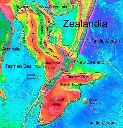 Zealandia: Interesting Facts About the 'Lost Continent' Continent Map, Portland Maine Travel, Paypal Hacks, Lost Continent, Nz History, Earth Changes, Continental Drift, Ocean Science, Fantasy World Map