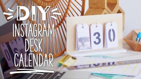 Photo Calendar Diy, Diy Wooden Desk, Wooden Desk Calendar, Diy Desk Calendar, New Year Diy, Table Calendar, Diy Instagram, Cork Diy, Diy Calendar