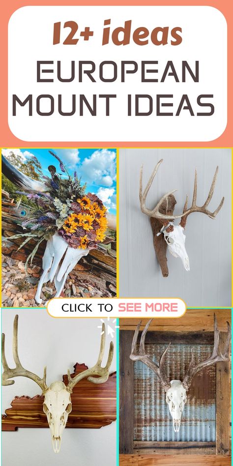 🦌 Elevate your trophy room with these stunning European mount ideas that showcase the beauty of your hunting achievements in a classic and elegant way. Display your deer, elk, or other game skulls with pride by mounting them on rustic wooden plaques or sleek metal stands for a touch of sophistication. Whether you prefer a simple and traditional mount or a more modern and artistic display, these European mount ideas will add a touch of wilderness charm to your home or cabin. #EuropeanMounts #Tro Antler Art Projects, European Deer Mount Ideas Display, Diy European Deer Mount, Deer Skull Mount Ideas, Trophy Rooms Hunting, European Deer Mount Ideas, Antler Shelf, Deer Skull Wall Mount, Skull Mount Ideas