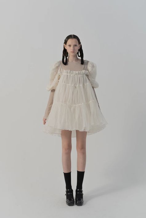 Babydoll Dress Outfit, Tutu Skirt Outfit, White Babydoll Dress, Fashion Project, Tutu Skirt, White Silk, Dress Outfit, Sheer Dress, Tutu Dress