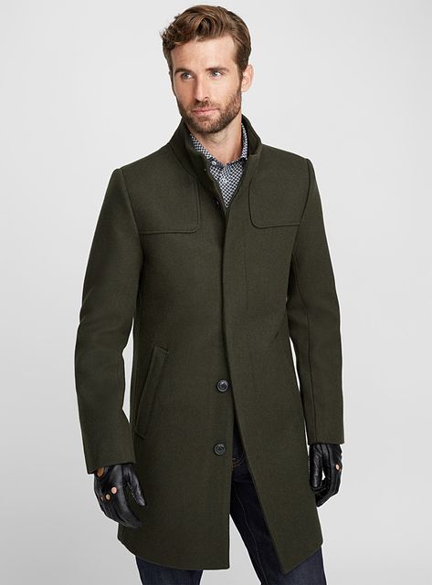 Overcoat Outfit, Trench Coats For Men, Felt Coat, Man's Overcoat, Suits Men Business, Coats For Men, Mens Blazer, Trench Dress, Mossy Green