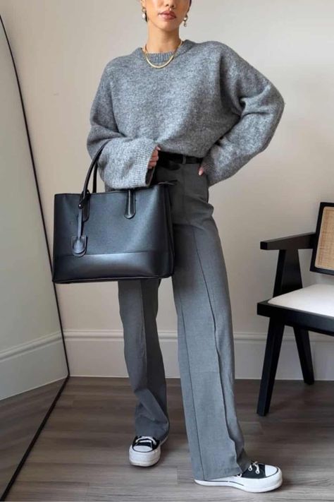 Ultimate Color Combinations To Match With Grey Clothes In My Comprehensive Guide All Star Outfit, Business Casual Outfits For Work, Outfits With Converse, Elegante Casual, Grey Outfit, Winter Outfits For Work, Casual Work Outfits, Mode Inspo, Work Outfits Women