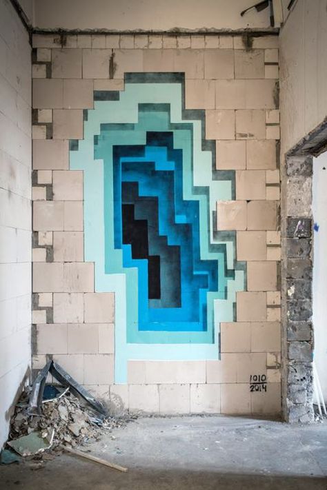 1010's Graffiti Portals - Album on Imgur Illusion Kunst, Street Art Illusions, Sidewalk Art, A Brick Wall, 3d Street Art, 강아지 그림, Amazing Street Art, Graffiti Murals, Interactive Art