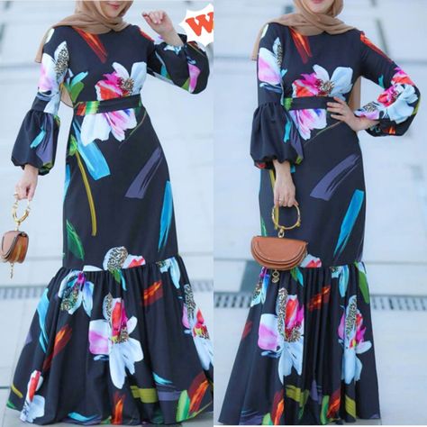 Floral Chiffon Short Gown Styles In Nigeria, Style For Flower Material Long Gown, Chiffon Long Gowns Nigeria Made, Flower Materials Styles For Ladies, Flay Gown Styles Material, Chiffon Styles For Ladies In Nigeria, Material Gown Styles For Muslim Ladies, Materials Gown Style For Muslim, Gown Styles For Materials In Nigeria