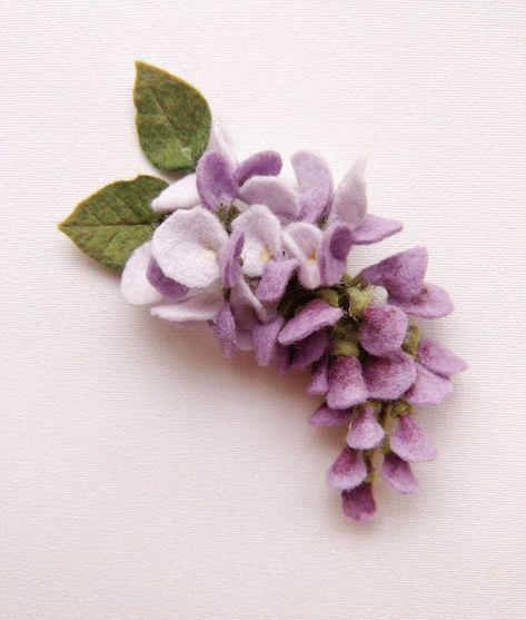 Felt Lilac Flower Diy, Felt Wisteria, Seasonal Tree, Wool Flowers, Felt Keychain, Single Flowers, Felt Flowers Diy, New Project Ideas, Outside My Window