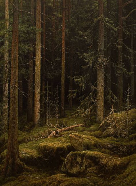 Study on Shishkin by https://www.deviantart.com/mhandt on @DeviantArt Forest Paintings, Woods Painting, Forest Foliage, Old Forest, Oil Painting Lessons, Forest Photos, Forest Painting, Forest Landscape, Painting Lessons