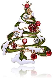 Amazon.com: pins and brooches Retro Christmas Tree, Christmas Diamonds, Christmas Brooch, Christmas Pins, Christmas Tree Design, Green Christmas Tree, Jewelry Christmas, Enamel Brooch, Holiday Jewelry