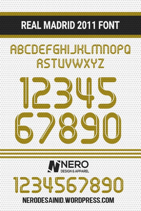 Credit: Danilo SL Download Fonts Free, Number Fonts Free, Real Madrid 2011, Number Font, Jersey Font, Font Lettering, Minimalist Font, Trendy Fonts, Jersey Soccer