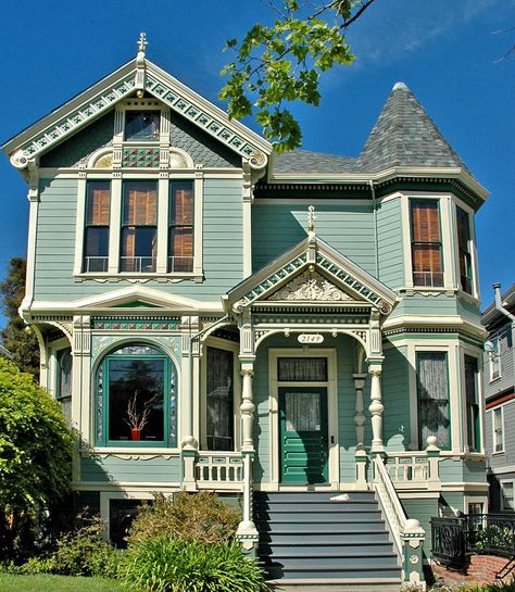 Alameda Old Houses 24 | Old Houses of Alameda CA 4/09 | Flickr Old House Design, Victorian Style House, Victorian Beauty, Victorian Style Homes, Pretty Houses, Casas Coloniales, Victorian Architecture, Painted Ladies, Mansions Homes