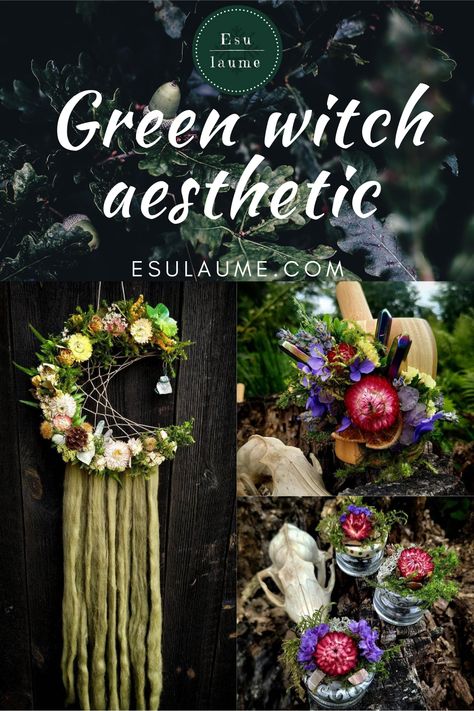 Green Witch Garden, Green Witch Home, Wiccan Home, Green Witch Aesthetic, Witch Tools, Festival Headband, Bridal Floral Crown, Witch Party, Boho Headpiece