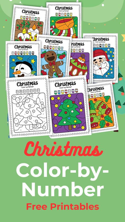 Free Christmas Color by Number Printables Color By Number Christmas Printable, Christmas Color By Number Free, Color By Number Christmas, Christmas Color By Number, Number Printables, Christmas Color, Printable Numbers, Color By Number, Christmas Printable