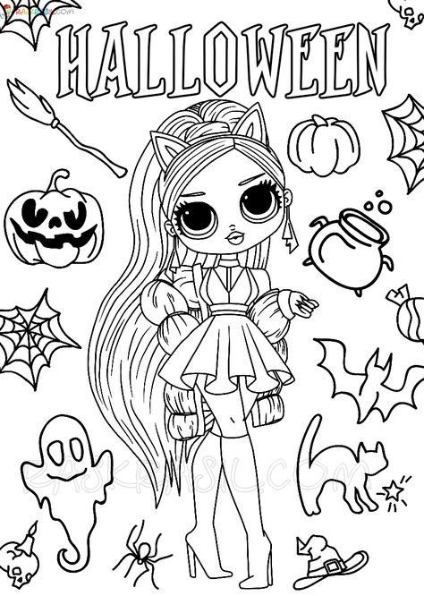 Dibujos de Halloween para colorear - 130 imágenes gratis para imprimir Halloween Imagem, Halloween Coloring Pictures, Halloween Coloring Sheets, Free Halloween Coloring Pages, Halloween Symbols, Barbie Halloween, Pumpkin Coloring Pages, Halloween Coloring Book, Hello Kitty Halloween