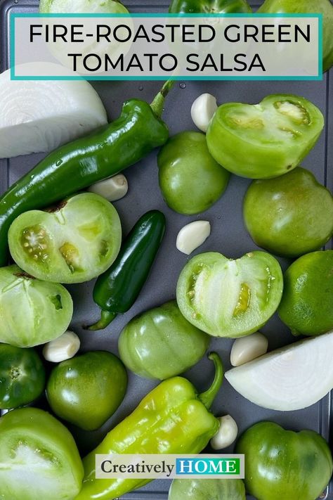 Roasted Tomatillo Salsa Verde, Green Tomato Salsa, Roasted Tomatillo Salsa, Green Tomato Recipes, Roasted Tomatillo, Verde Sauce, Tomatillo Salsa, Homemade Salsa, Eat Better