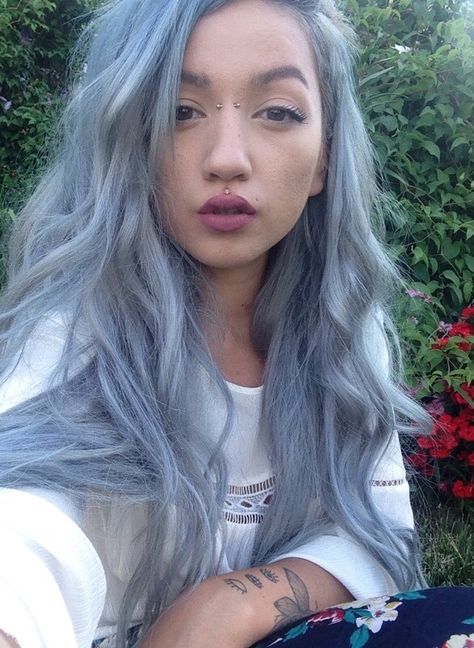 Blue Gray Hair, Frosted Blue Hair, Silver Blue Hair Ombre, Platinum Blue Hair Silver, Silvery Blue Hair, Shark Blue Hair Color, Ice Blue Hair, Silver Blue Hair, Silver Ombre Hair