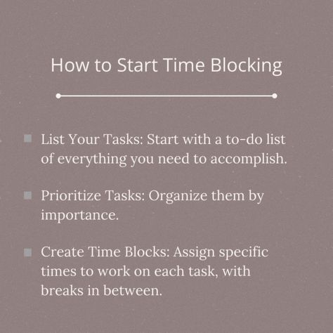 Feeling overwhelmed by your to-do list? 📝 Time blocking is a game changer! By setting aside specific blocks of time for each task, you’ll boost productivity and reduce stress. Start small and watch how much more focused you become! 🤍 Who’s ready to give it a try? Drop a comment if you’re ready to block some time! ⏰ #TimeBlocking #ProductivityTips #StressManagement #GetOrganized #WorkSmarterNotHarder #MentalWellness #FocusMode #wellnessworksph Block Time Schedule, Time Schedule, Time Blocking, Boost Productivity, Mental Wellness, To Do, Game Changer, Daily Planner, To Do List