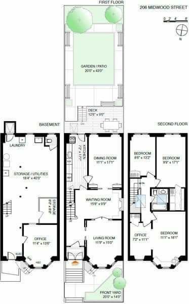 Brownstone Floor Plan Brooklyn, Brownstone Plans, Brownstone Architecture, Slope House Plans, Brownstone Townhouse, Apartment Blueprints, Brownstone Brooklyn, Brownstone House, Brownstone Interiors