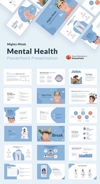 Mental Health PowerPoint Presentation Template - 30 unique slides Psychology Ppt Template, Psychology Powerpoint Templates, Powerpoint Collage, Psychology Template, Psychology Presentation, Health Powerpoint, Types Of Mental Health, Film Pics, Free Mental Health