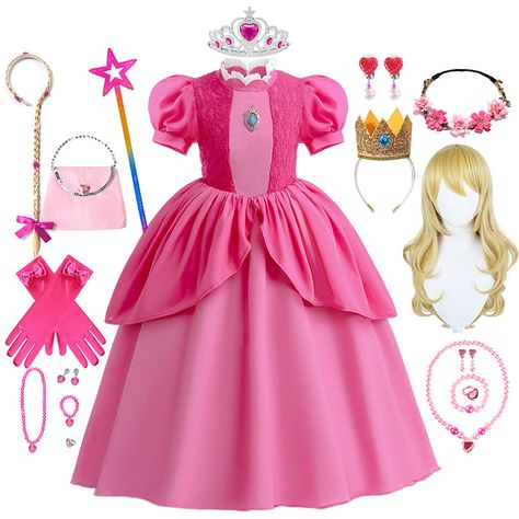 Behold the Princess Pink Fairy Dress for Girls, a magical ensemble that will make your little one feel like the belle of the ball! This stunning dress is the perfect choice for any young girl who loves to dream and play. Crafted with exquisite attention to detail and made from the highest quality materials, this Peach Pink Princess Dress For Kids, Princess Ball Birthday Party, Disney Princess Dresses For Kids, Princess Costumes Kids, Pink Princess Dress Kids, Dresses For Princesses, Pink Dress For Kids, Princesa Peach Cosplay, Princess Dresses For Kids