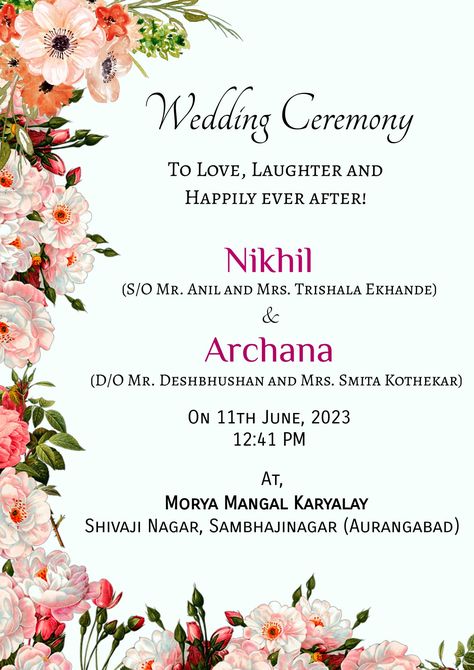 English Wedding Invitation Card Indian, Indian Wedding Card Matter In English, Wedding Card Wordings Indian, Marriage Invitation Cards Indian Hindu, English Wedding Invitation Card, Hindu Wedding Invitation Card Design, Hindu Wedding Invitation Wording, Wedding Invitation Card Wording, Indian Wedding Invitation Wording