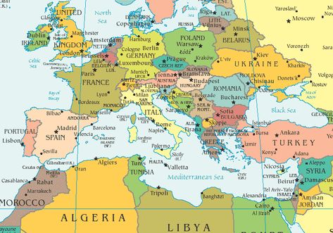 maps of mediterranean | NATO could smash Libyan Air Force in a matter of days » mediterranean ... Sea Map, Bible Mapping, Ayia Napa, Printable Maps, Southern Europe, France Map, Europe Map, Limassol, Mediterranean Sea