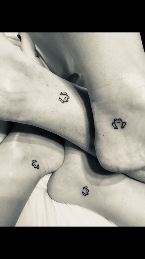 Small Frog Tattoo, Cute Frog Tattoo, Princess And The Frog Tattoo, Small Matching Tattoos, Frog Tattoo, Magic Runes, Small Frog, Compass Tattoo Design, Frog Tattoos