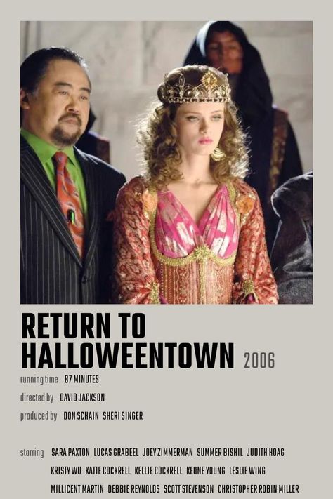 Return to Halloweentown Movie Poster Halloweentown Movie, Early 2000s Movies, Halloween Town Movie, Summer Bishil, Lucas Grabeel, Sara Paxton, Iconic Movie Posters, Disney Channel Original, Debbie Reynolds