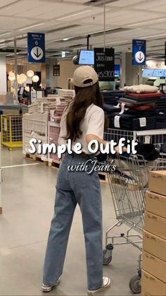 Korean Casual Outfits Street Styles, Korean Outfit Ideas, Cute Korean Outfits, Simple Casual Outfits, Simple Style Outfits, Casual Outfits For Teens, Fashion Top Outfits, Korean Casual Outfits