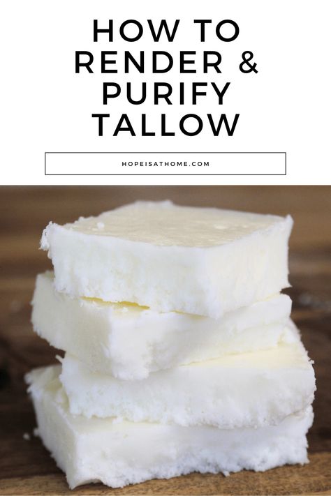 How to Render Tallow from Beef Fat: Odorless and Purified - Hope is at Home How To Render Tallow In A Crockpot, How To Render Beef Fat For Tallow, Rendering Tallow Crockpot, How To Render Tallow, Render Tallow, Coffee Soap Recipe, Rendering Lard, Tallow Recipe, Goat Milk Recipes