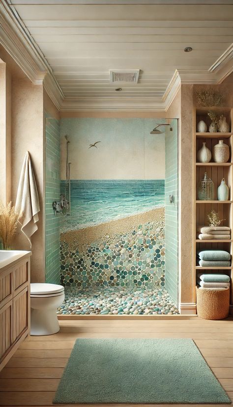 25 Innovative Dream Bathroom Ideas for a Serene Retreat 36 Bathroom Ideas Ocean Theme, Ocean Bathroom Theme, Dream Bathroom Ideas, Ocean Theme Bathroom, Ocean Bathroom Decor, Sea Bathroom, Ocean Bathroom, Cape Dutch, Beach Bathroom