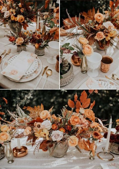 Harvest Wedding, Minimalist Dekor, Guest Book Table, Book Table, Wedding Themes Fall, Round Tables, בר מצווה, Fall Wedding Flowers, Orange Wedding