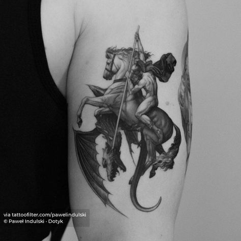 New Tattoo Styles, Saint Tattoo, Athena Tattoo, P Tattoo, Saint George And The Dragon, Ancient Tattoo, Realistic Tattoo Sleeve, Alien Tattoo, Greek Tattoos