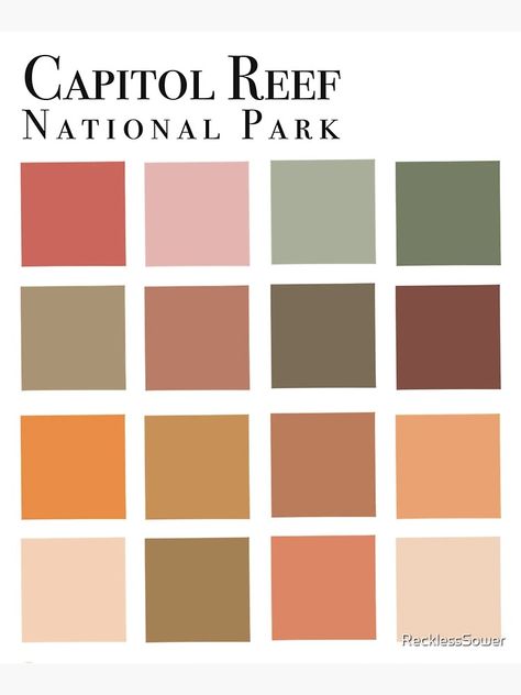 "Minimalist Capitol Reef National Park color palette" Sticker for Sale by RecklessSower | Redbubble National Parks Color Palette, Noah Kahan Stickers, National Park Color Palette, Noah Kahan, Capitol Reef, Color Pallete, Capitol Reef National Park, Color Rush, Color Meanings