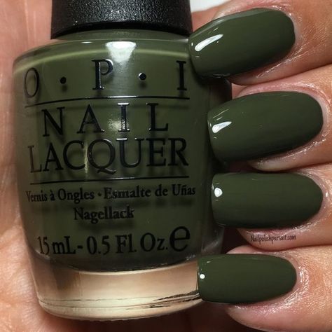 Opi Green, Washington D C, Nail Polish Colors Winter, Opi Nail Polish Colors, Opi Fall, Opi Nail Colors, Dark Green Nails, Nail Polish Colors Fall, Green Nail