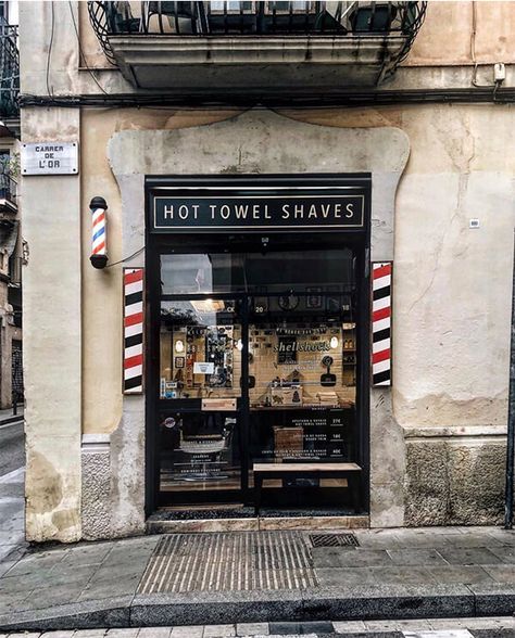 Barber Shop Interior, Vintage Signage, Barcelona Architecture, Salon Suites Decor, Barbershop Design, Privacy Fence Designs, Barber Pole, Barber Shop Decor, May 4th