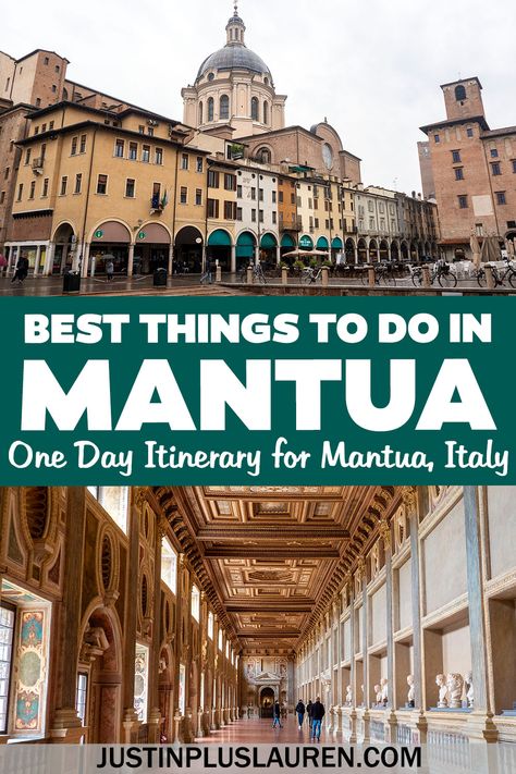 There are so many wonderful things to do in Mantua Italy. This travel itinerary will help you plan the best day in Mantua that you'll love. One day in Mantua | One day in Mantova | Things to do in Mantova Italy | Mantua things to do | Mantua travel guide | Mantova travel guide | Italy travel guide | Mantova itinerary | Mantua itinerary Mantova Italy, Mantua Italy, World Of Wanderlust, Europe Trip Itinerary, Travel Italy, Beautiful Travel Destinations, Italy Travel Guide, Europe Vacation, Family Travel Destinations