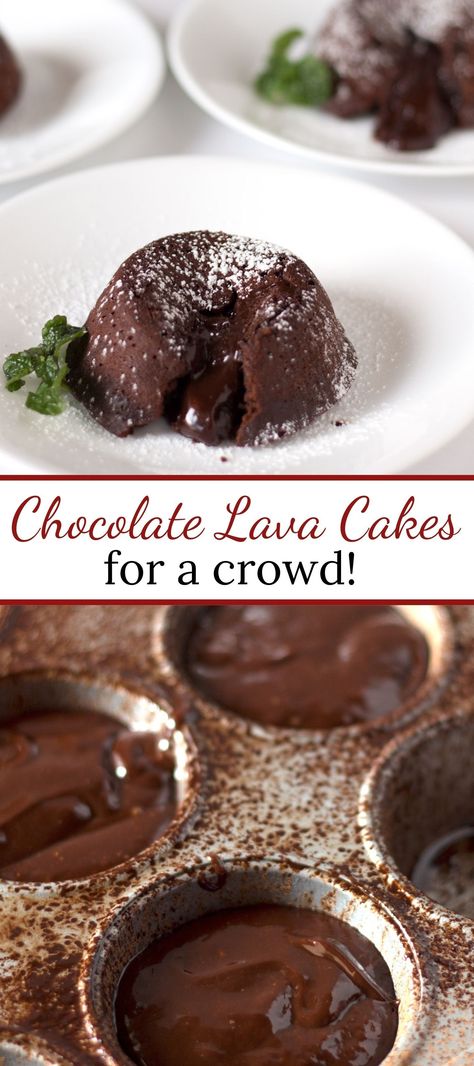 Molton Lava Cake Easy, Best Lava Cake Recipe Molten Chocolate, Mini Chocolate Lava Cakes Muffin Tins, Molten Chocolate Lava Cake Easy, Muffin Tin Lava Cake, Dinner That Will Impress, Chocolate Lava Cake Muffin Tin, Easy Decadent Chocolate Desserts, Chocolate Based Desserts