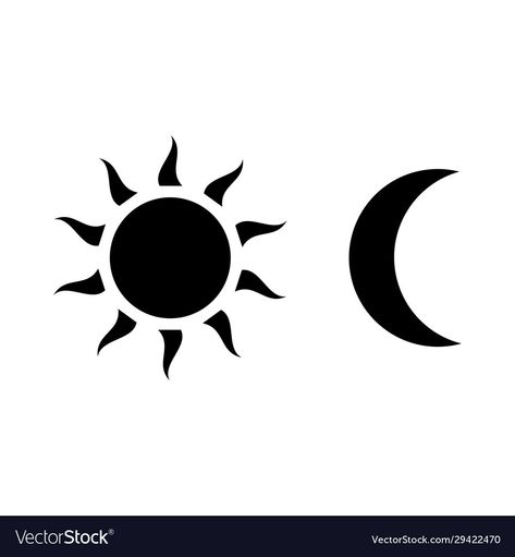 Sun Icon, Moon Vector, Moon And Sun, Art Styles, Day And Night, Png Images, Fashion Art, Vector Art, White Background