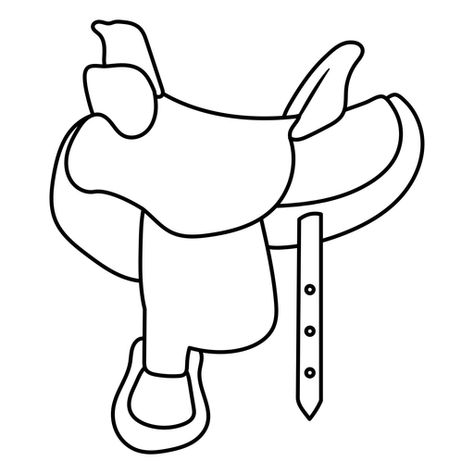 Horse Saddle Illustration, Saddle Drawing Easy, How To Draw A Saddle, Western Saddle Drawing, Horse Saddle Drawing, Saddle Illustration, Saddle Tattoo, Saddle Sketch, Horse Easy Drawing