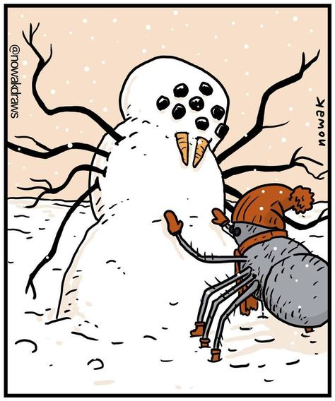 Winter Humor, Spiders Funny, Holiday Cartoon, Christmas Comics, Christmas Spider, Christmas Jokes, Christmas Drawing, Funny Cartoons, Long Weekend