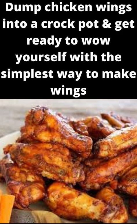 Easy Wings Recipe, Crock Pot Wings, Crockpot Wings, Wings Recipe Crockpot, Wings Slow Cooker, Caramelized Chicken, Superbowl Foods, Dump Chicken, Chicken Wings Crockpot