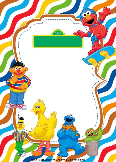 Blank Elmo Birthday Invitations, Elmo Birthday Party Invitations, Elmo Party Invitations, Sesame Street Birthday Invitations Free, Sesame Street Invitations Template Free, Sesame Street Background, Everything Is Gonna Be Okay, Sesame Street Birthday Invitation, Elmo Birthday Party Boy