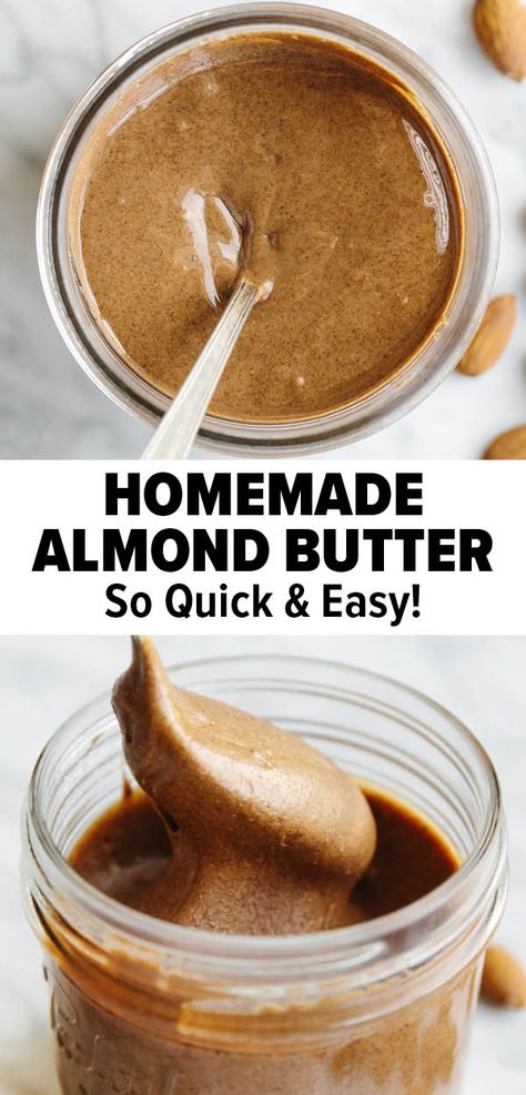 Homemade Almond Butter Recipe, Superfood Smoothie Bowl, Nut Butter Recipes, Homemade Almond Butter, Homemade Nut Butter, Raw Almond Butter, Almond Butter Recipes, Raw Almonds, Nut Butters