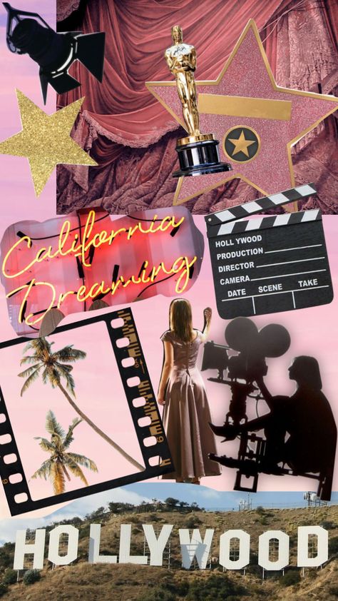 Hollywood Glam Mood Board, Hollywood Astethic, California Dreaming Party Theme, Hollywood Star Aesthetic, Movie Star Aesthetic, Hollywood Collage, Vintage Hollywood Decor, Hollywood Wallpaper, Crazy Obsessed