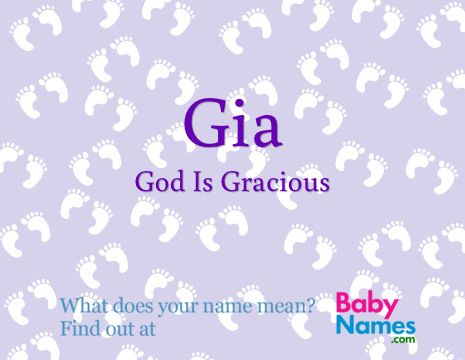 Gia / God Is Gracious, I can't imagine a better name to be called by my granddaughter. Perfect! Unusual Baby Names, Gender Neutral Names, Unique Baby Names, Female Names, Name Meaning, Baby Boy Names, Character Names, Names With Meaning