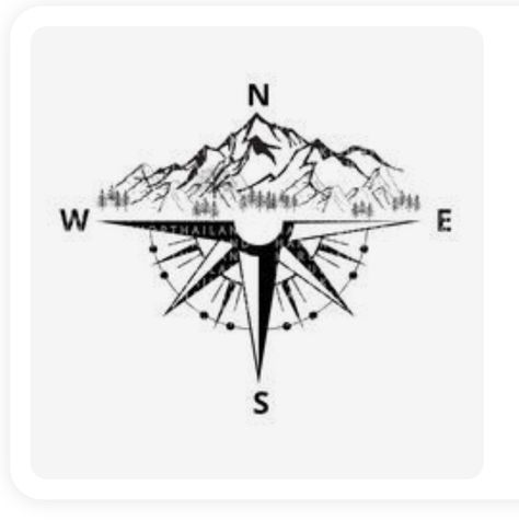 Compass Mountain, Compass Svg, Adventure Tattoo, Mountain Tattoo Design, Compass Tattoo Design, Hiking Tattoo, Mountain Tattoo, Small Tattoos For Guys, Tattoo Sleeve Designs